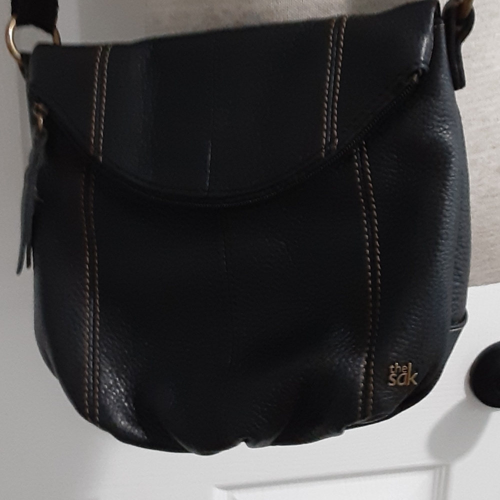 Black Leather "The Sak" Purse/ Shoulder or Crossbody